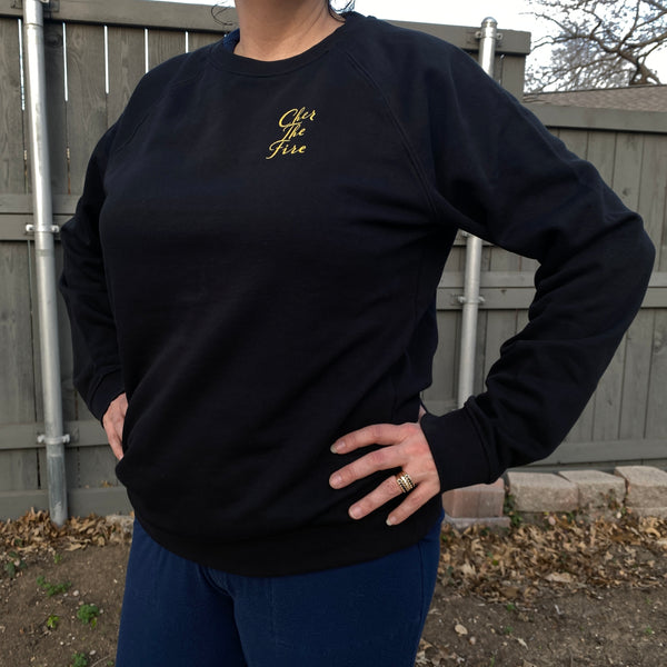 TEXAS I was there Total Eclipse 2024 Black Sweatshirt (BACK PRINT) Unisex Organic Raglan