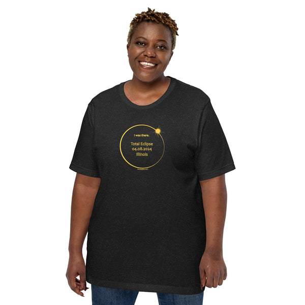 ILLINOIS I Was There 2024 Total Eclipse Brag Swag Center Circle short sleeve t-shirt unisex