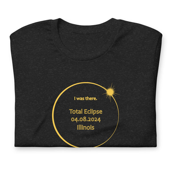 ILLINOIS I Was There 2024 Total Eclipse Brag Swag Center Circle short sleeve t-shirt unisex