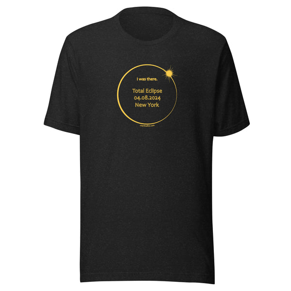 NEW YORK I Was There 2024 Total Eclipse Brag Swag Center Circle short sleeve t-shirt unisex