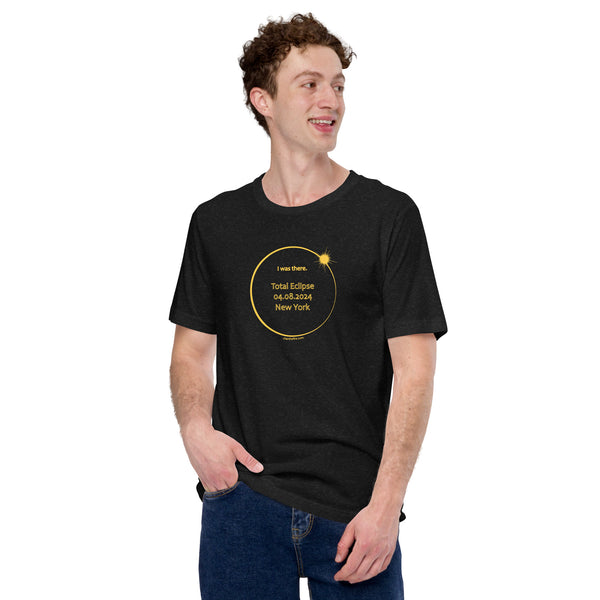 NEW YORK I Was There 2024 Total Eclipse Brag Swag Center Circle short sleeve t-shirt unisex