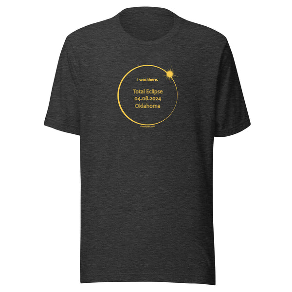 OKLAHOMA I Was There 2024 Total Eclipse Brag Swag Center Circle short sleeve t-shirt unisex