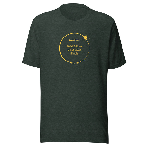 ILLINOIS I Was There 2024 Total Eclipse Brag Swag Center Circle short sleeve t-shirt unisex