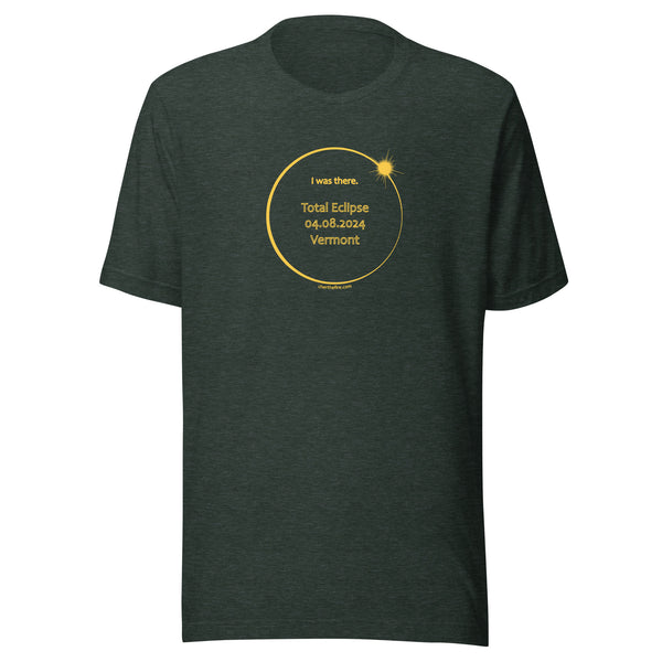 VERMONT I Was There 2024 Total Eclipse Brag Swag Center Circle short sleeve t-shirt unisex