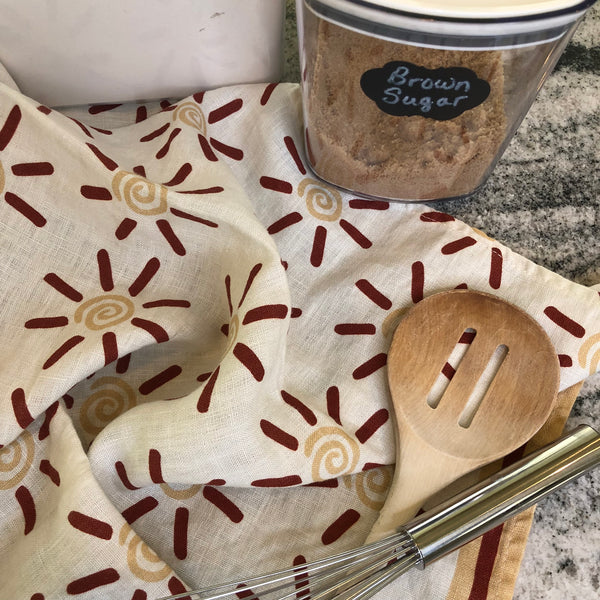 Sun Flare Tea Towel and Dinner Napkin