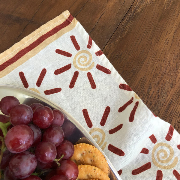 Sun Flare Tea Towel and Dinner Napkin