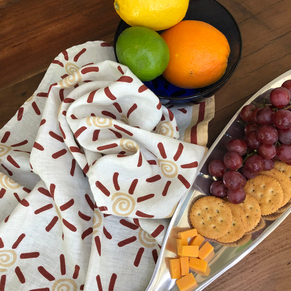 Sun Flare Tea Towel and Dinner Napkin