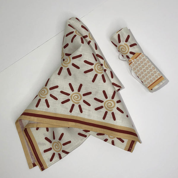 Sun Flare Tea Towel and Dinner Napkin