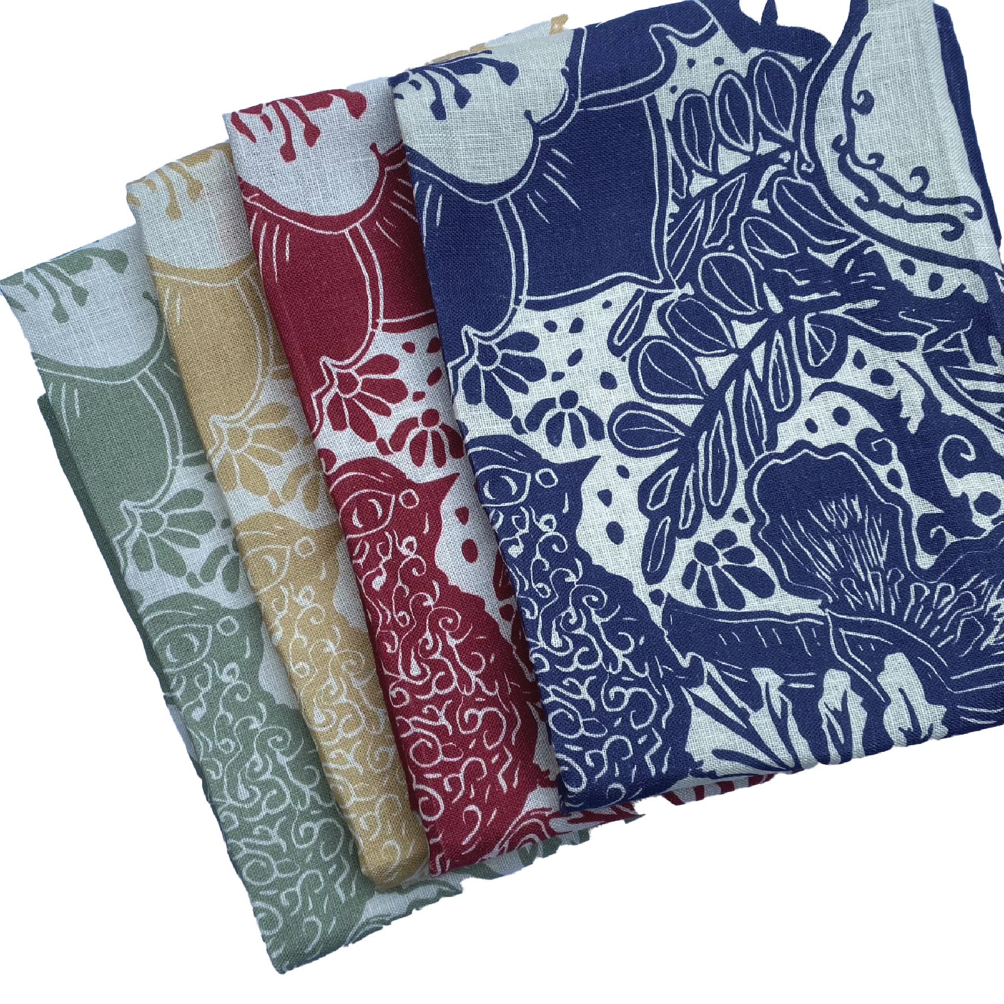 The Invitation Floral Bird Tea Towel and Dinner Napkin