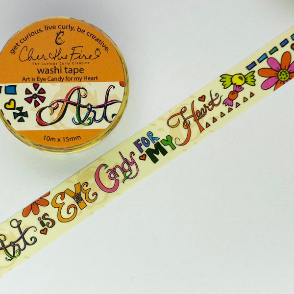 Washi Tape - Art is Eye Candy for my Heart, 15mm
