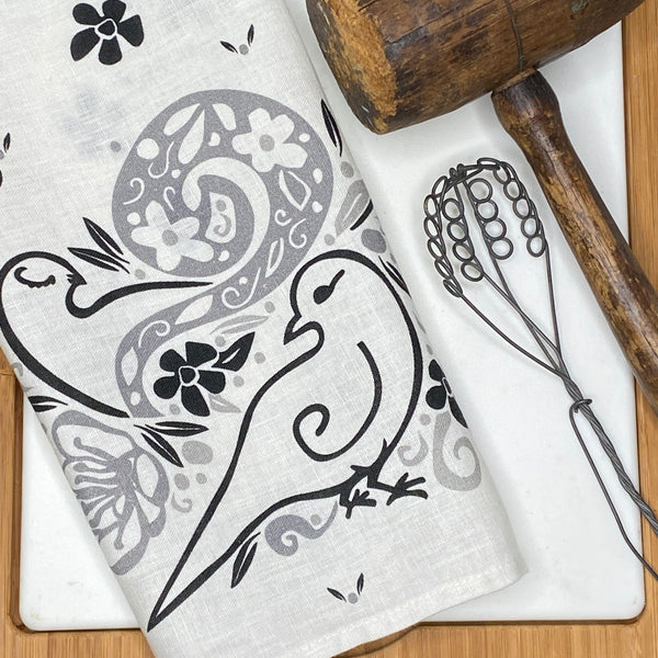 Sweet Doves Tea Towel and Dinner Napkin