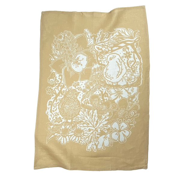 The Invitation Floral Bird Tea Towel and Dinner Napkin