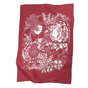 The Invitation Floral Bird Tea Towel and Dinner Napkin