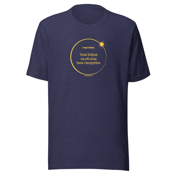 NEW HAMPSHIRE I Was There 2024 Total Eclipse Brag Swag Center Circle short sleeve t-shirt unisex