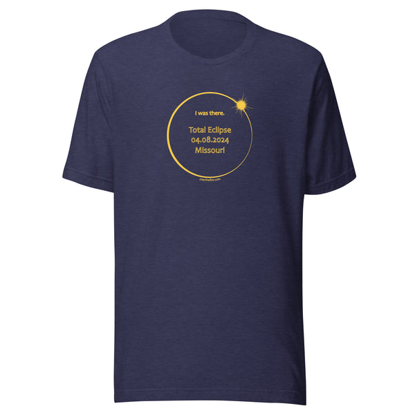 MISSOURI I Was There 2024 Total Eclipse Brag Swag Center Circle short sleeve t-shirt unisex