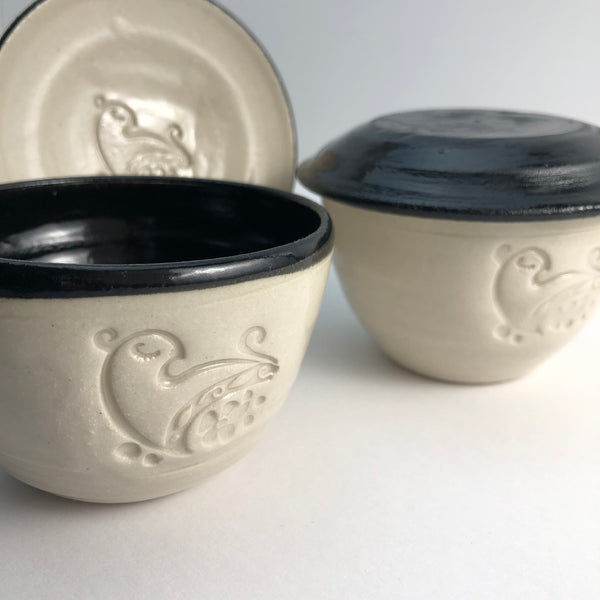 Sweet Dove Tazita Stoneware Cup + Cover Plate Set of 2 Limited Edition