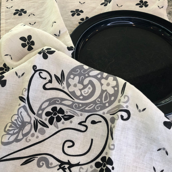 Sweet Doves Tea Towel and Dinner Napkin