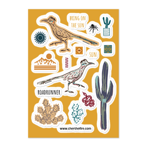 Desert Roadrunner Glossy Sticker Sheet