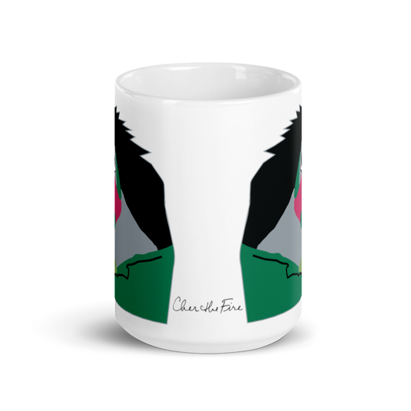 Kusa the Green Cheek Conure White glossy mug