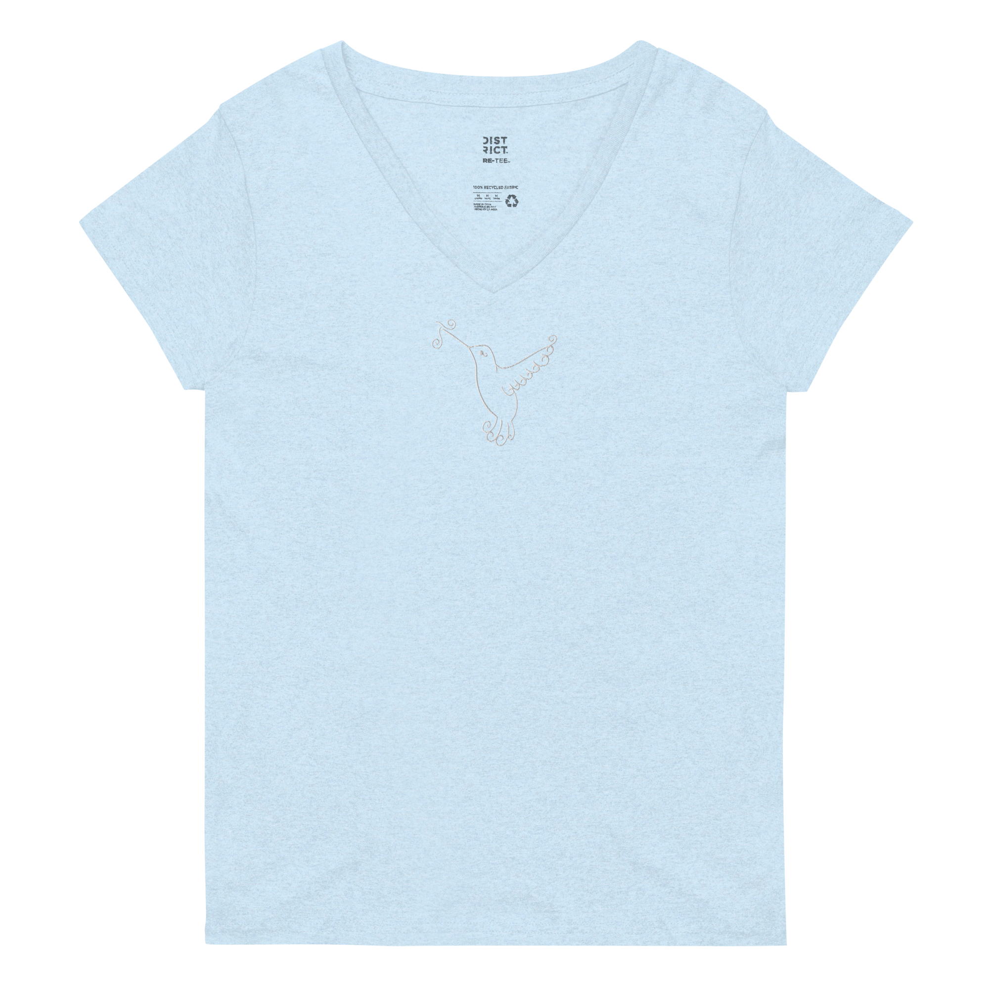 Women’s Hummingbird Hover Embroidered V-neck T-shirt